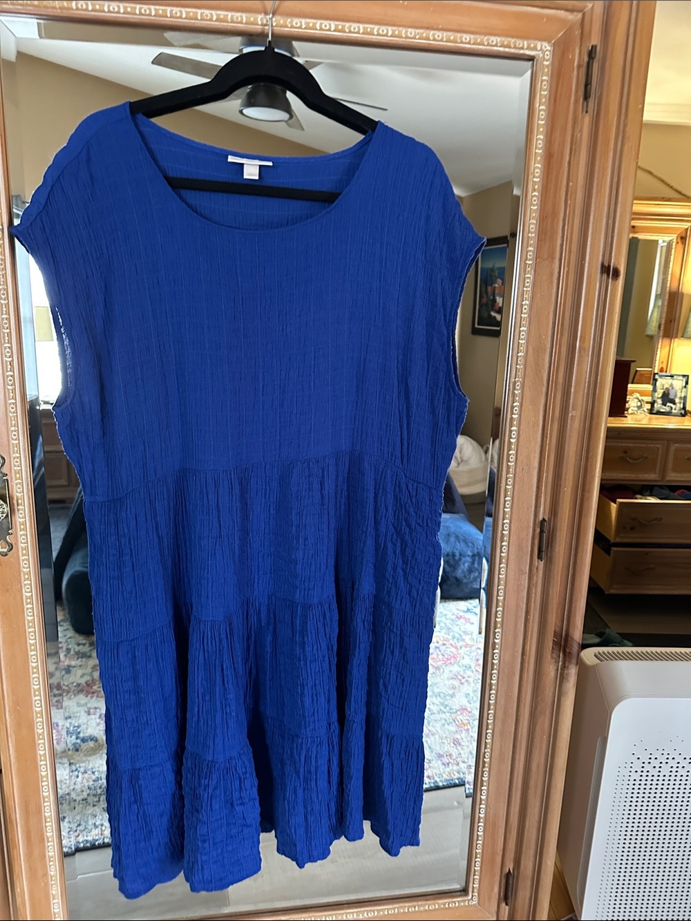 Knox Rose Cobalt Blue Sleeveless Tiered Midi Dress